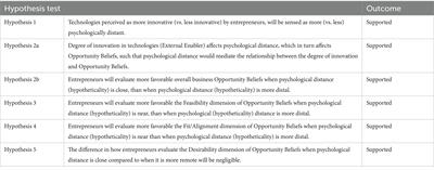 Perception of hypotheticality in technology-based business ideas: effects on Opportunity Beliefs from a Construal Level Theory perspective